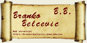 Branko Belčević vizit kartica